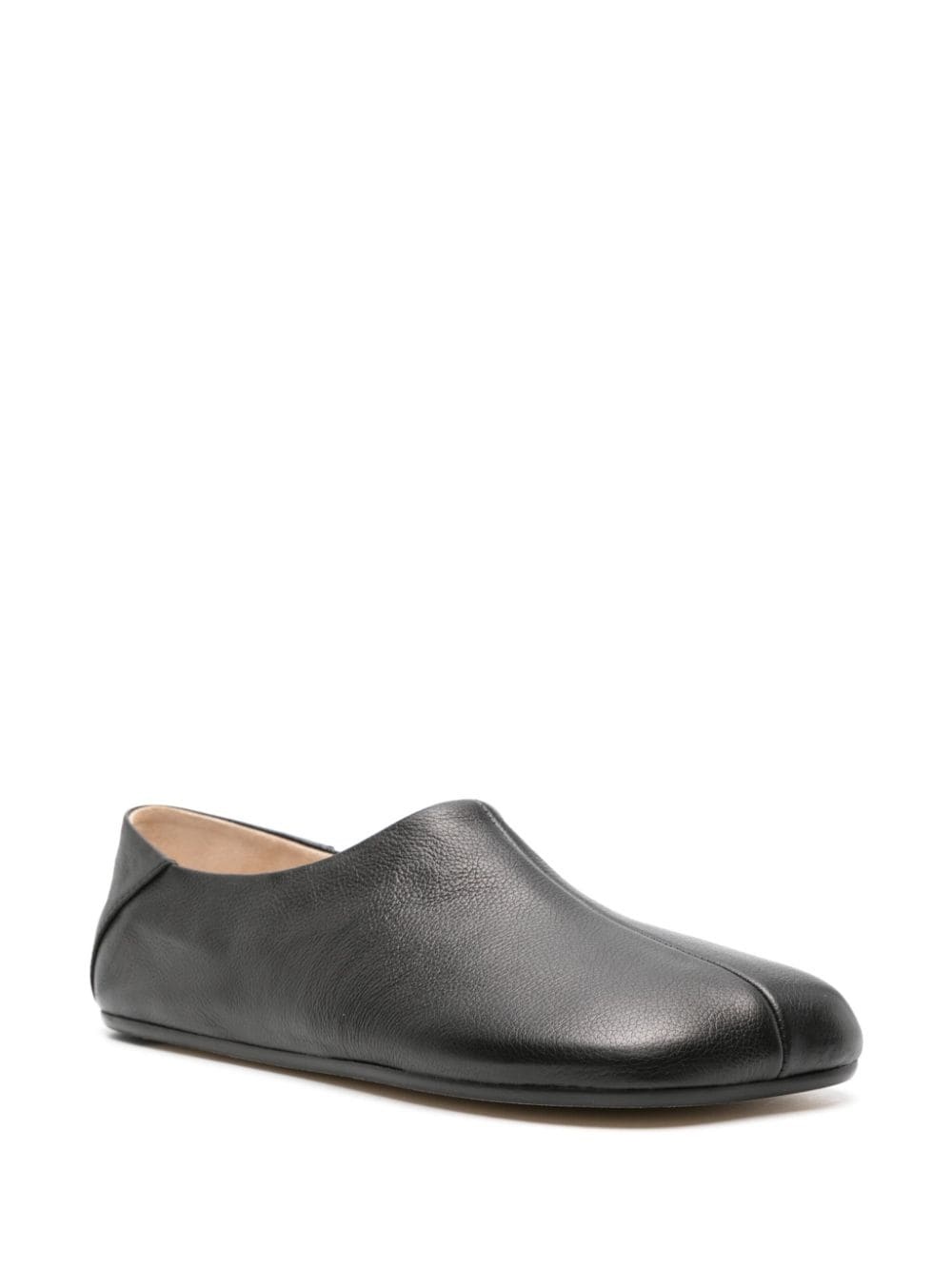 asymmetric-toe leather slippers - 2