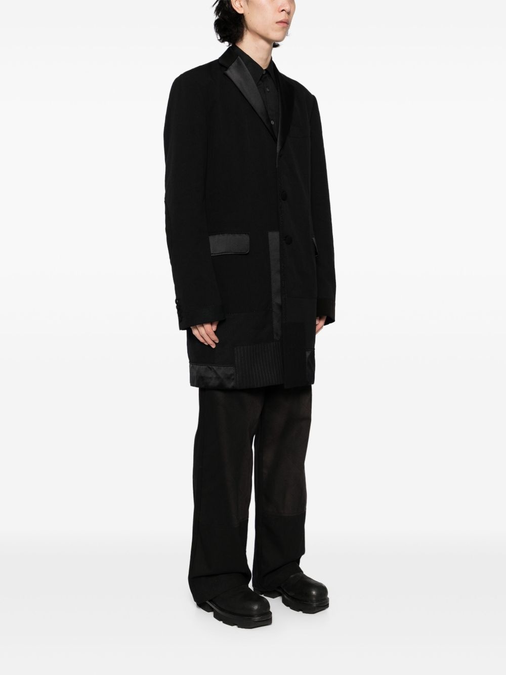 patchwork-design coat - 3