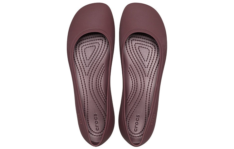 (WMNS) Crocs Brooklyn Flats 'Dark Cherry' 209384-6WD - 5