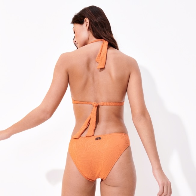 Women Bikini Bottom Midi Brief Plumes Jacquard - 3