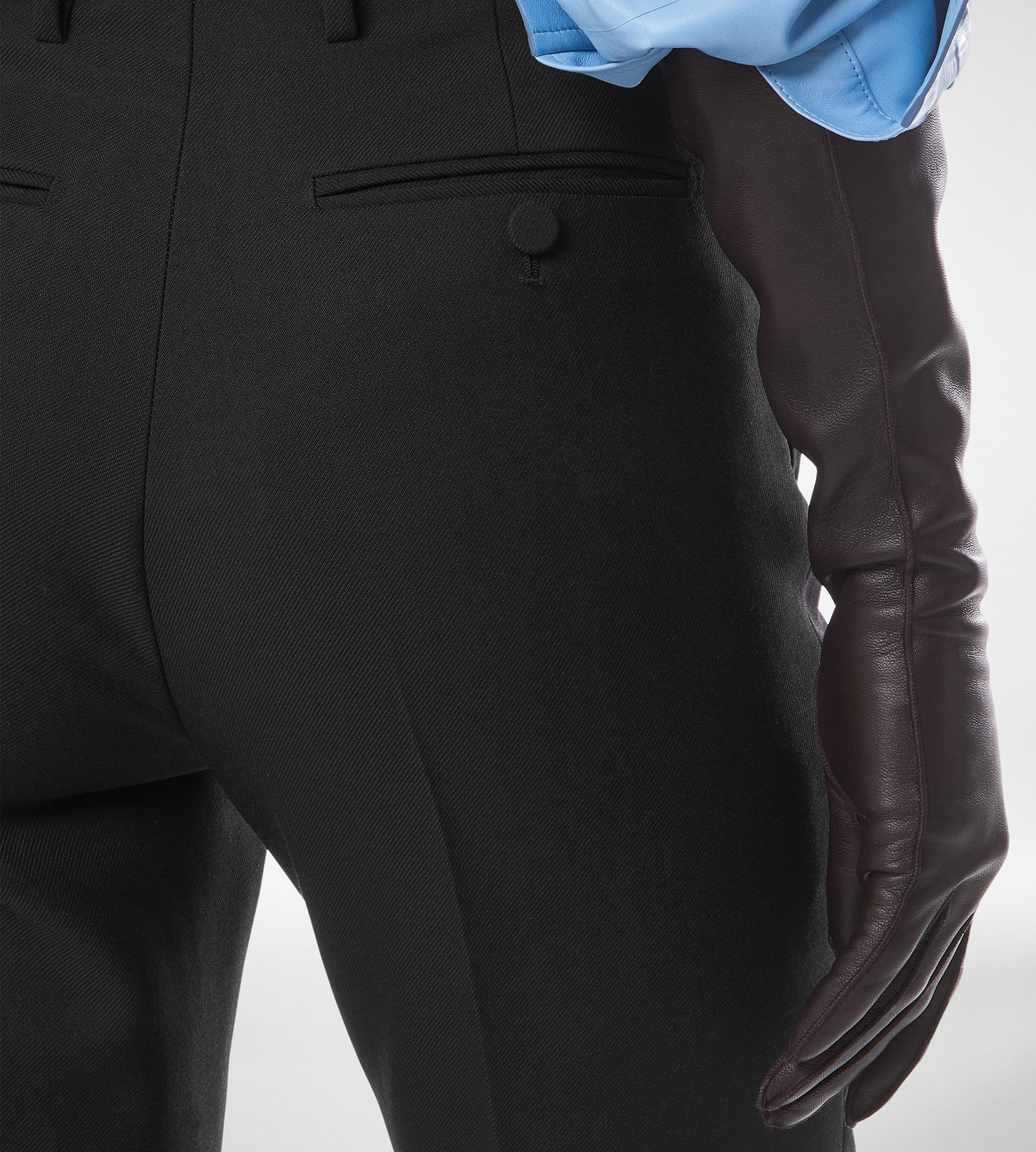 WOOL SILK BLEND TAILORED STRAIGHT PANTS - 2