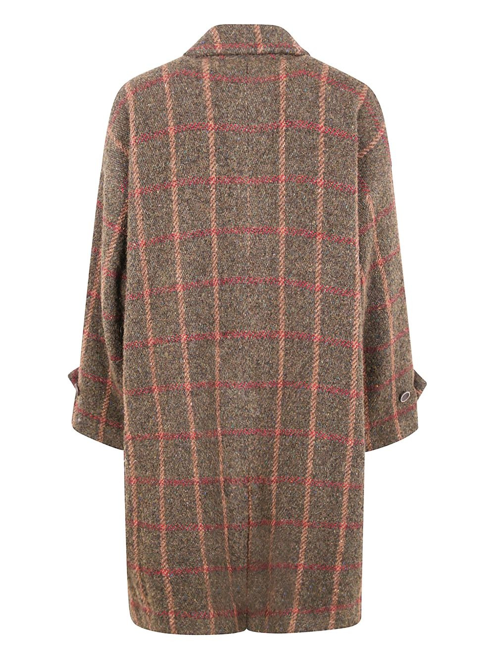 checked wool coat - 2