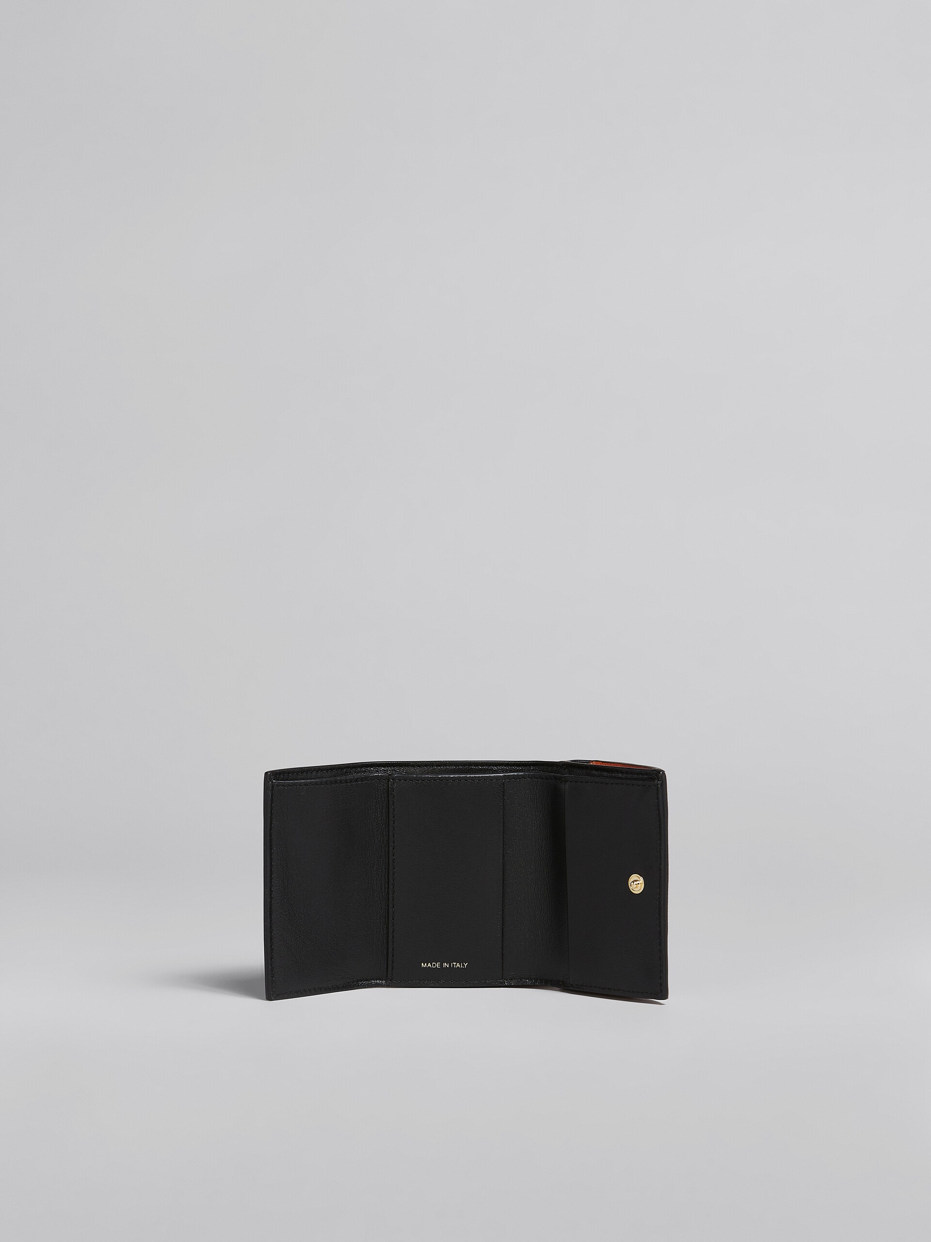 BLACK MULTICOLOUR SAFFIANO LEATHER TRI-FOLD WALLET - 2