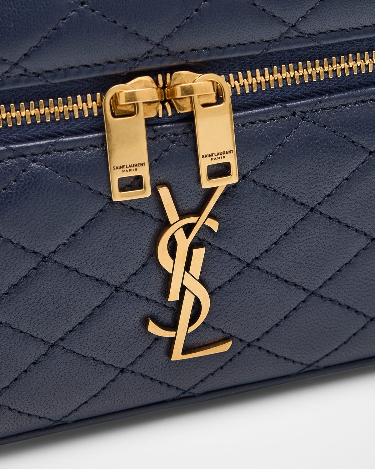 Gabby Mini Vanity Case in Quilted Leather with Gold Hardware - 5