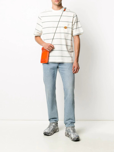 KENZO tiger-patch pocket striped T-shirt outlook