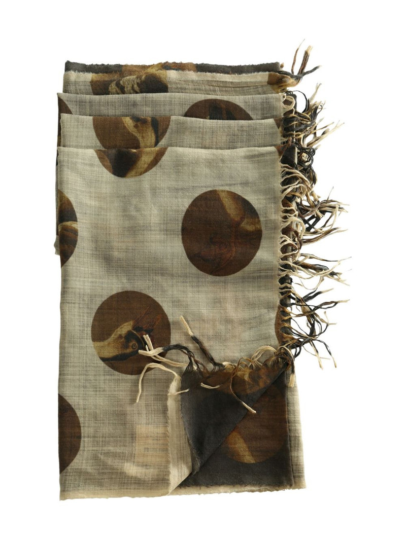 polka-dot fringed scarf 1