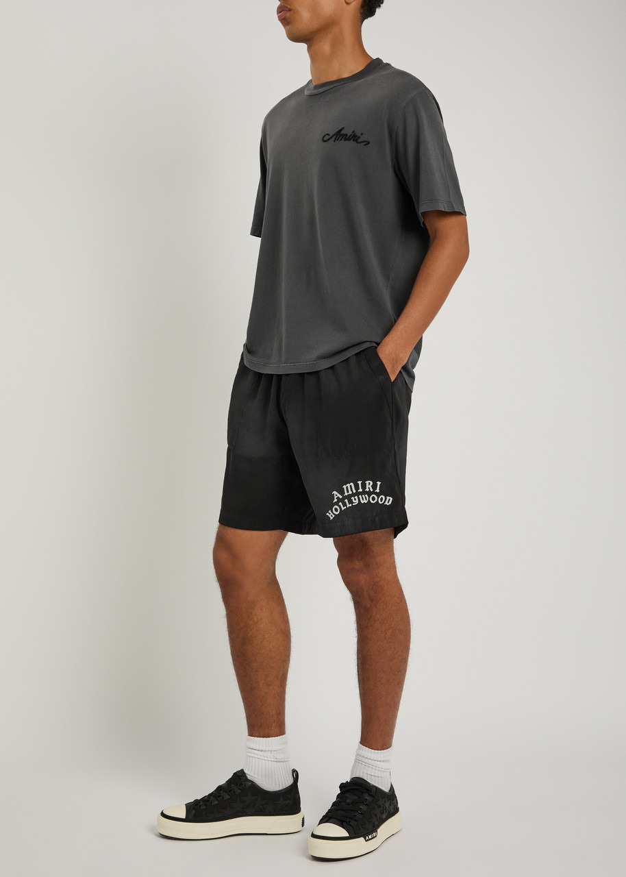 Amiri Hollywood Logo Silk Shorts - 4