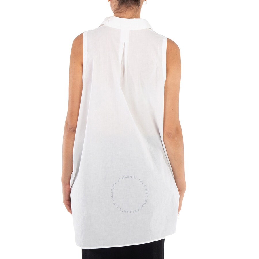Y'S Ladies White Dropped No Sleeves Blouse, Brand Size 2 (Small) - 5