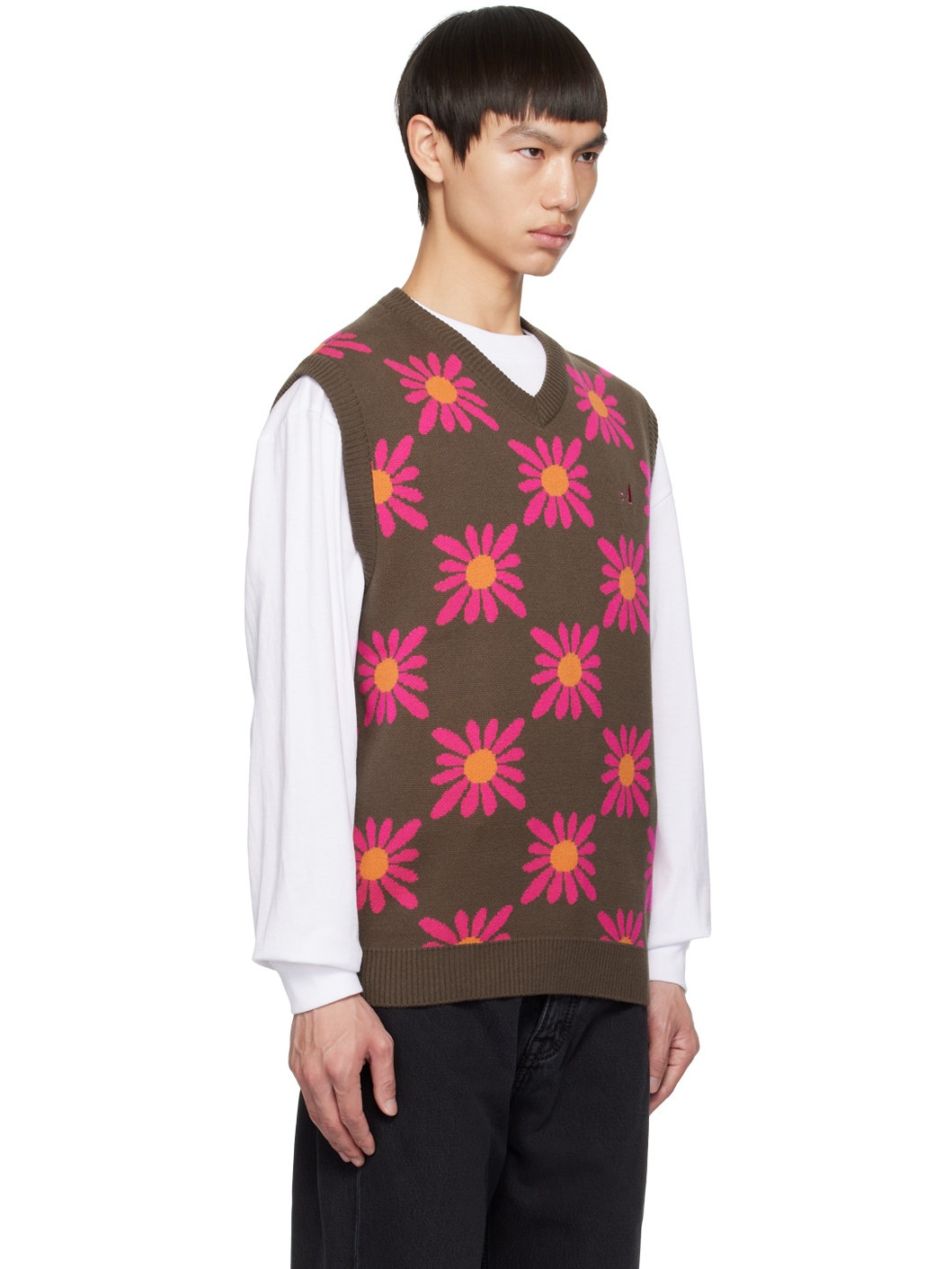 Brown Floral Vest - 2