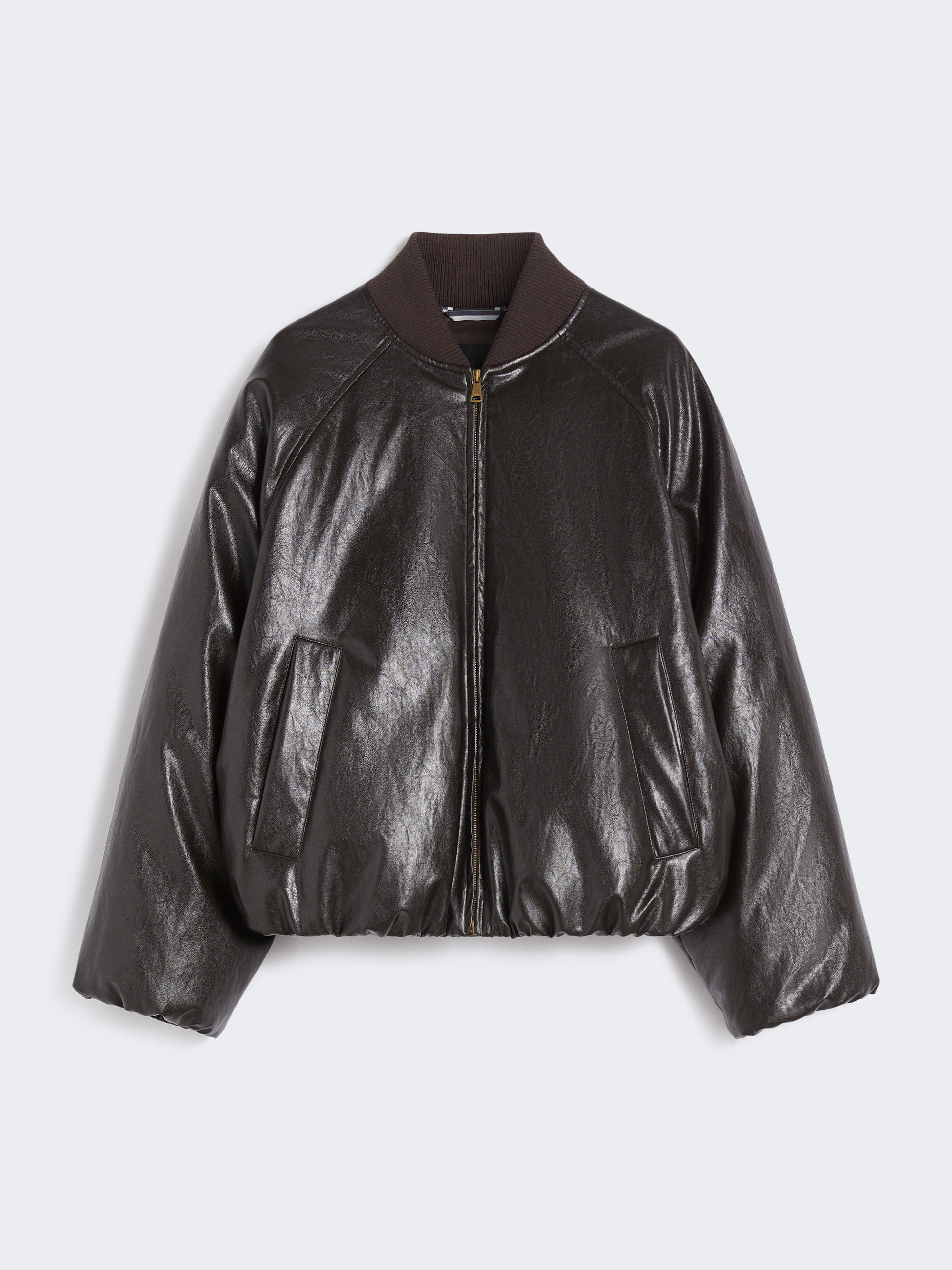 POTENTE Cropped coated jersey bomber jacket - 1