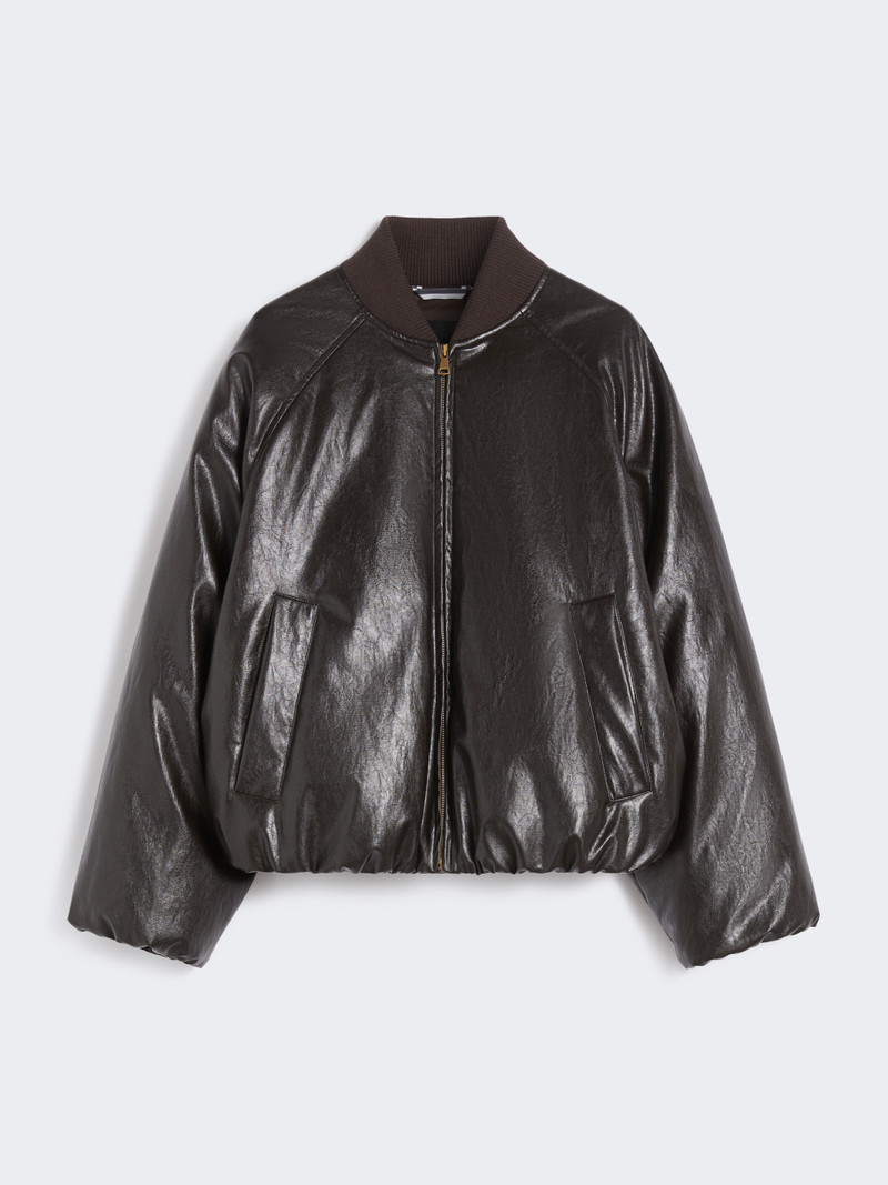 POTENTE Cropped coated jersey bomber jacket 1