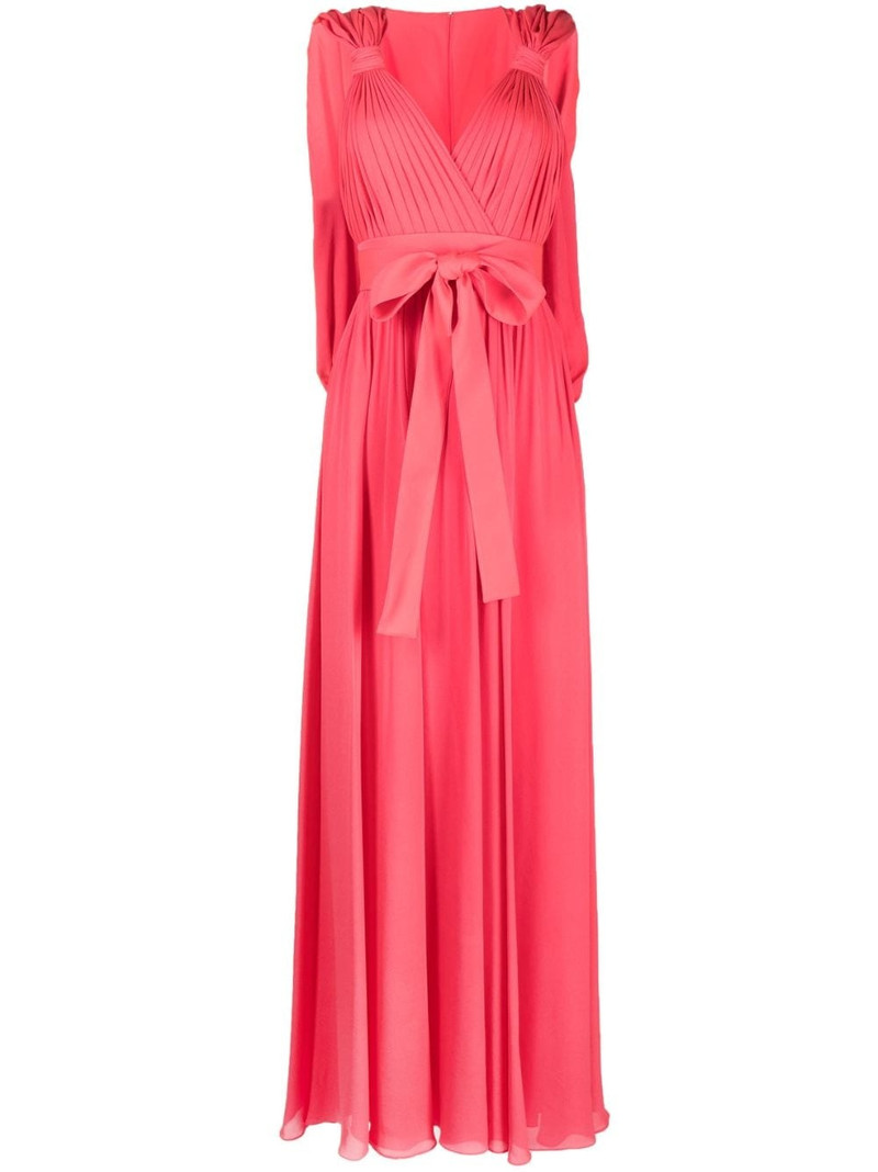 bow-detail double georgette gown 1