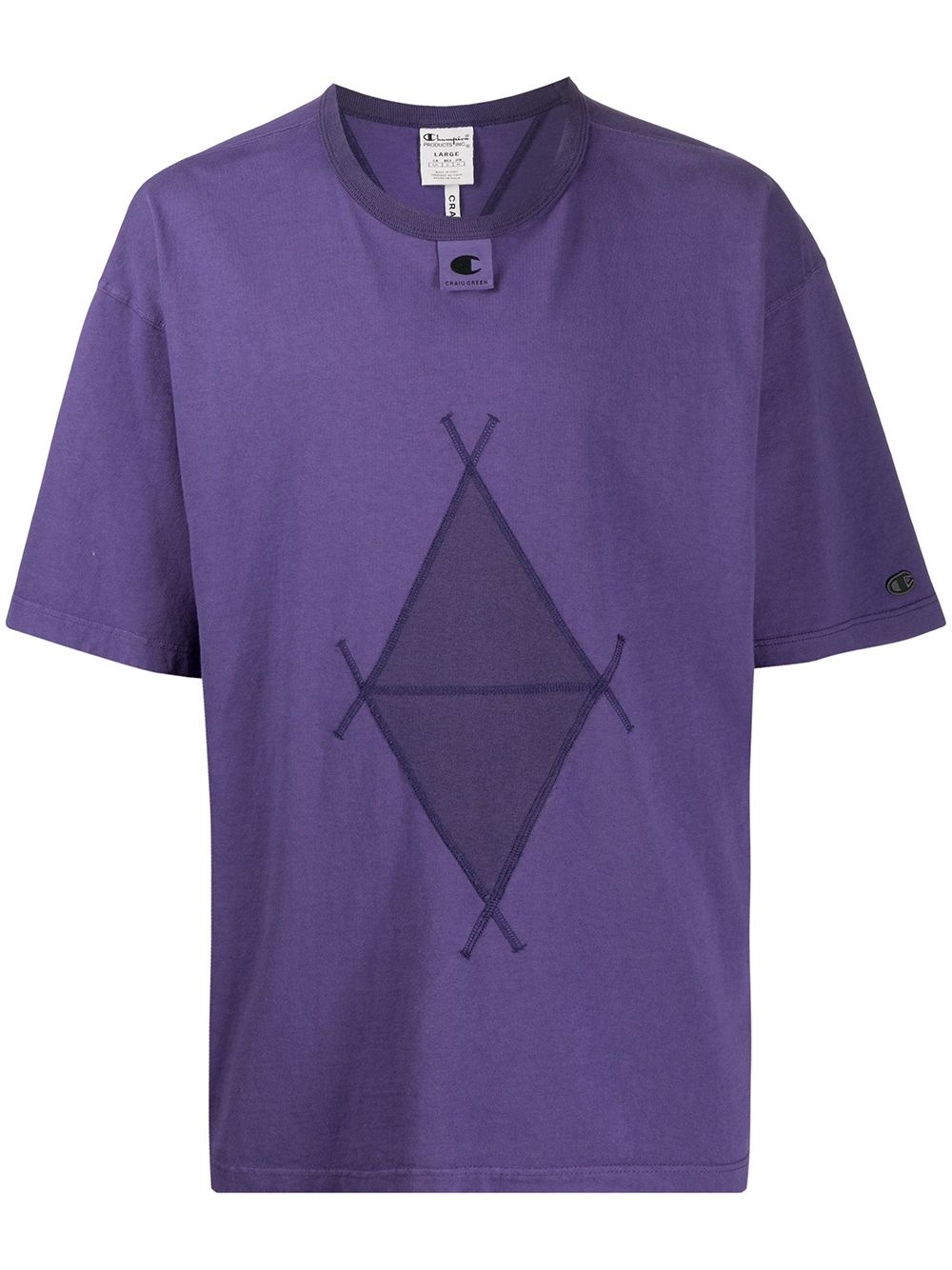 geometric-print crew neck T-Shirt  - 1