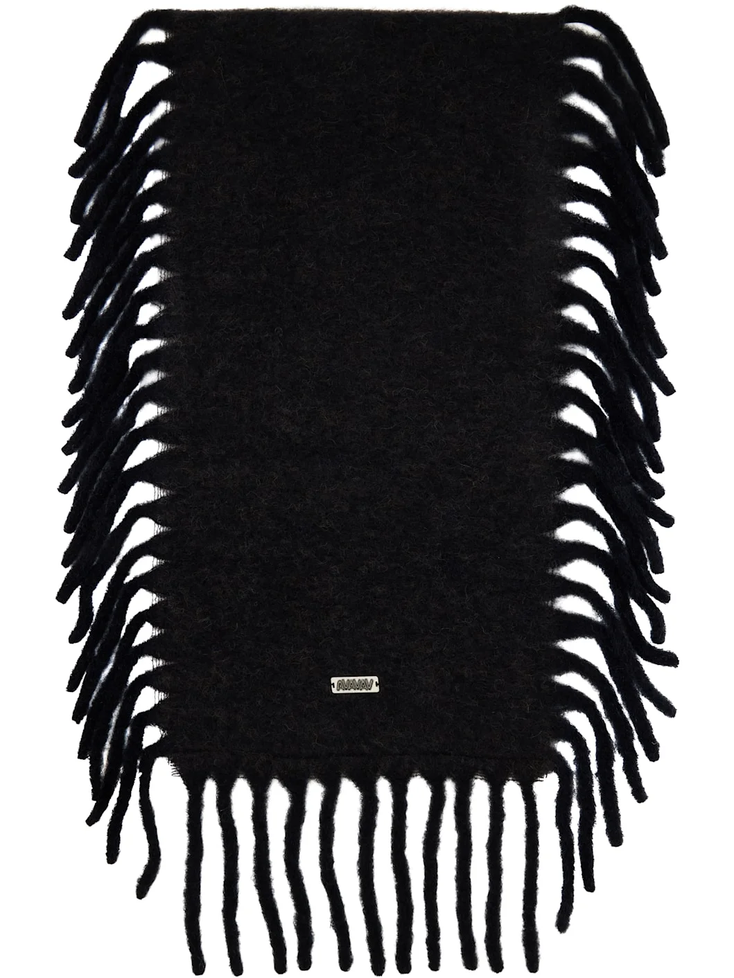 Black Fringed Scarf - 1