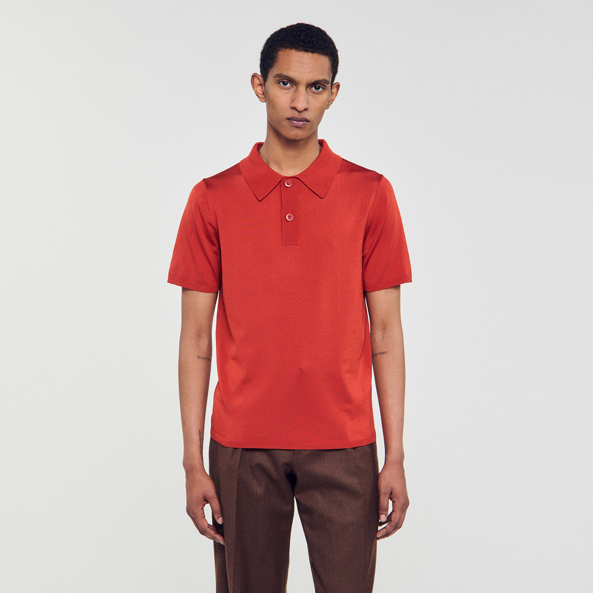 SHORT-SLEEVE KNITTED POLO SHIRT - 4