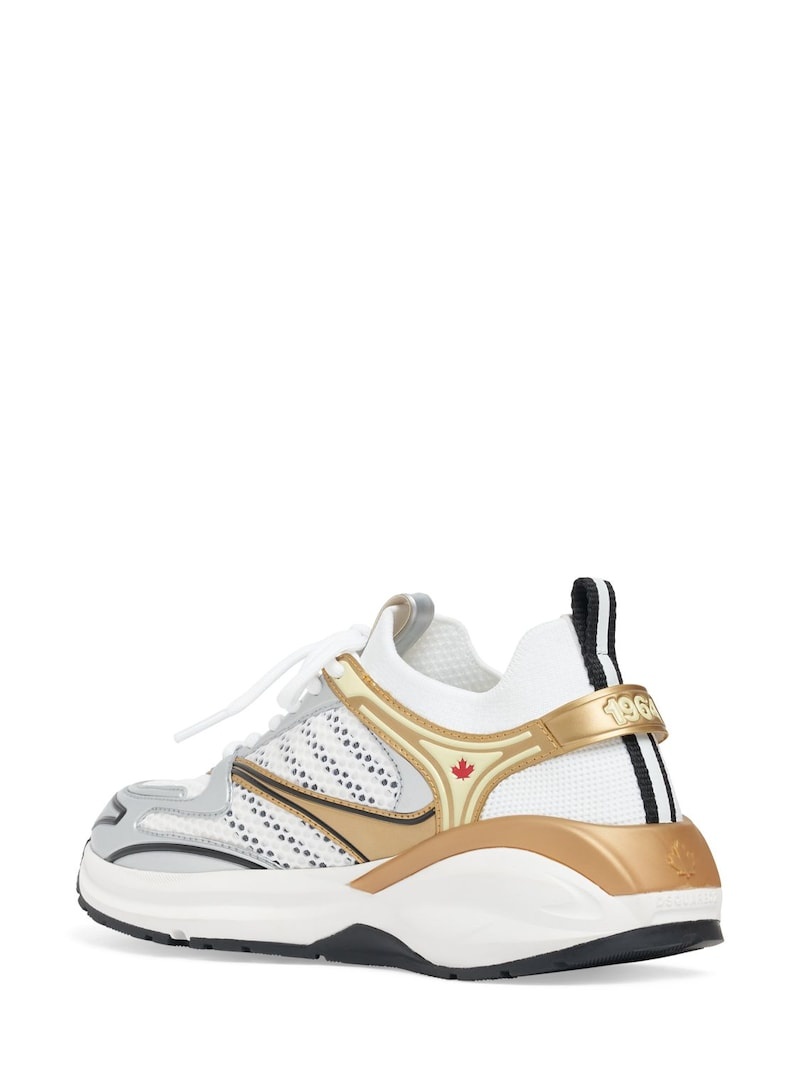 Dash leather & mesh sneakers - 3