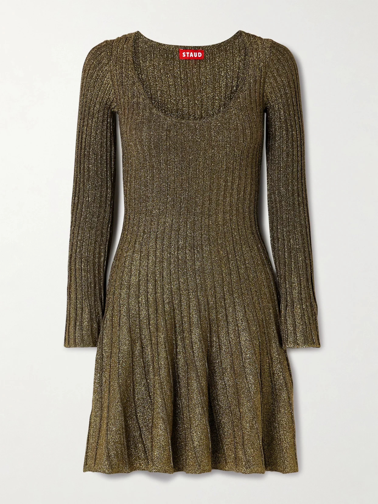 Raquel Metallic Ribbed-knit Mini Dress - 1