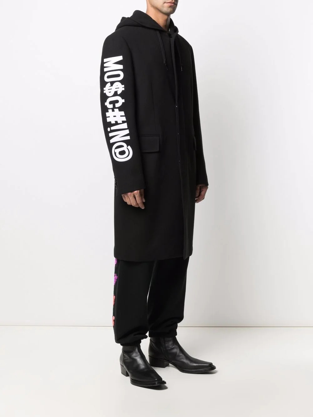 logo-print technical coat - 3