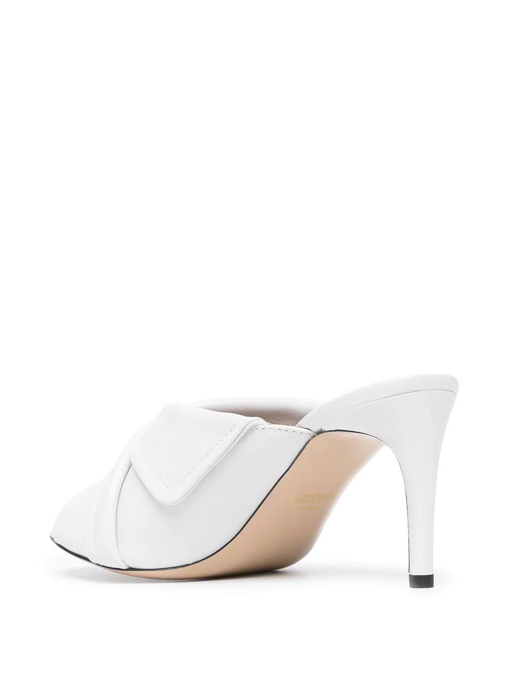 open-toe leather mules - 3