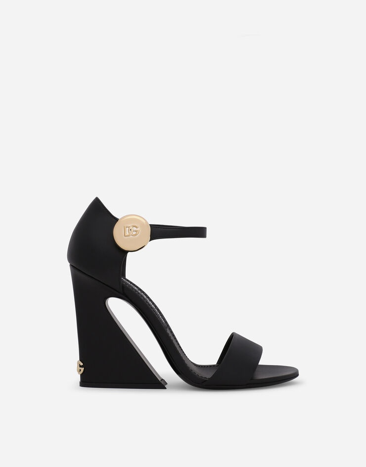 Nappa leather sandals with geometric heel - 1