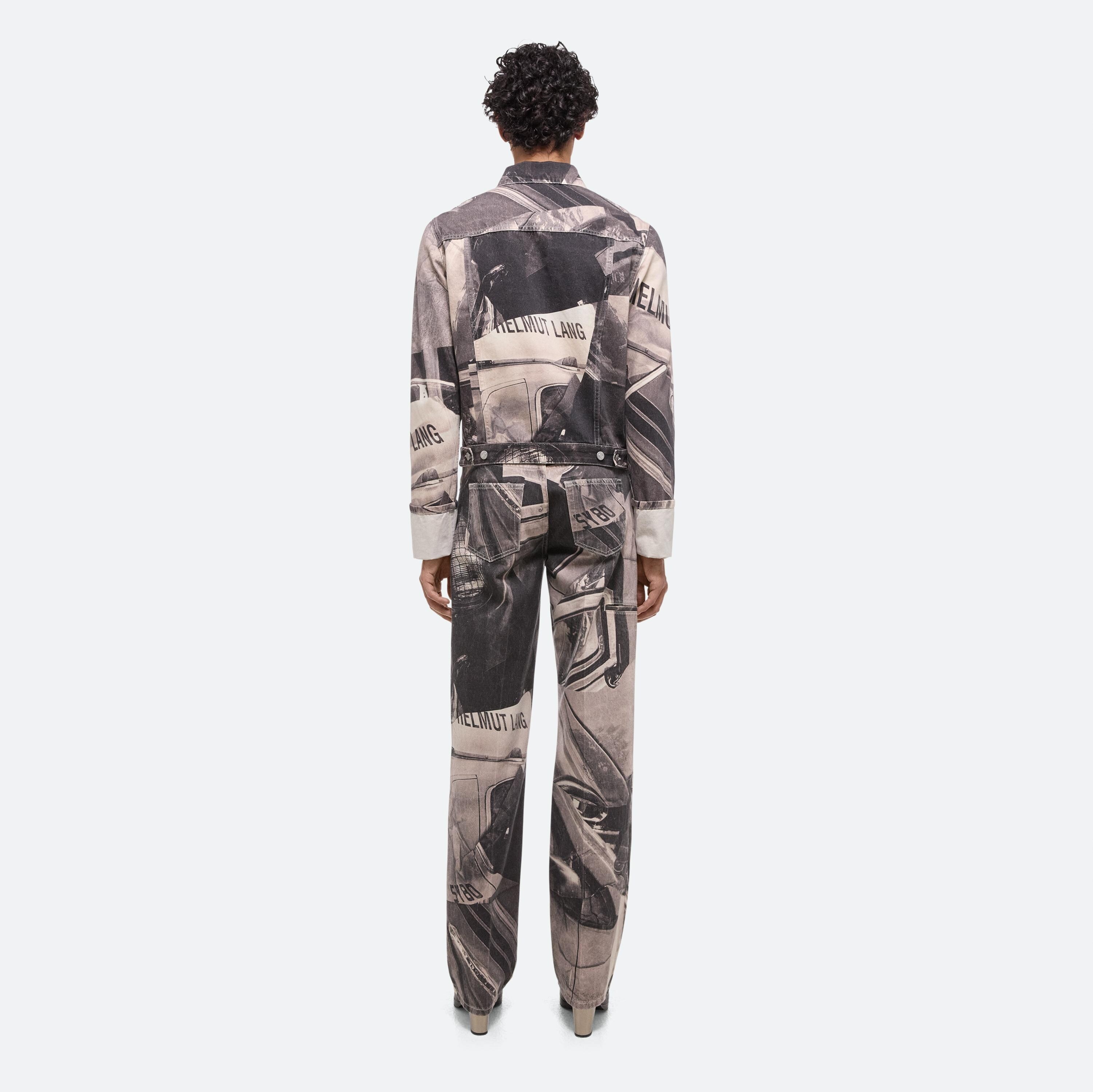 CUFFED PRINTED DENIM TRUCKER JACKET - 5