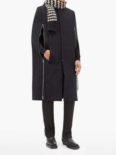 Raf Simons Punk chain-zip wool cape outlook