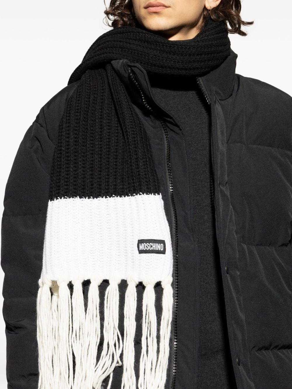 ribbed-knit fringe scarf - 2