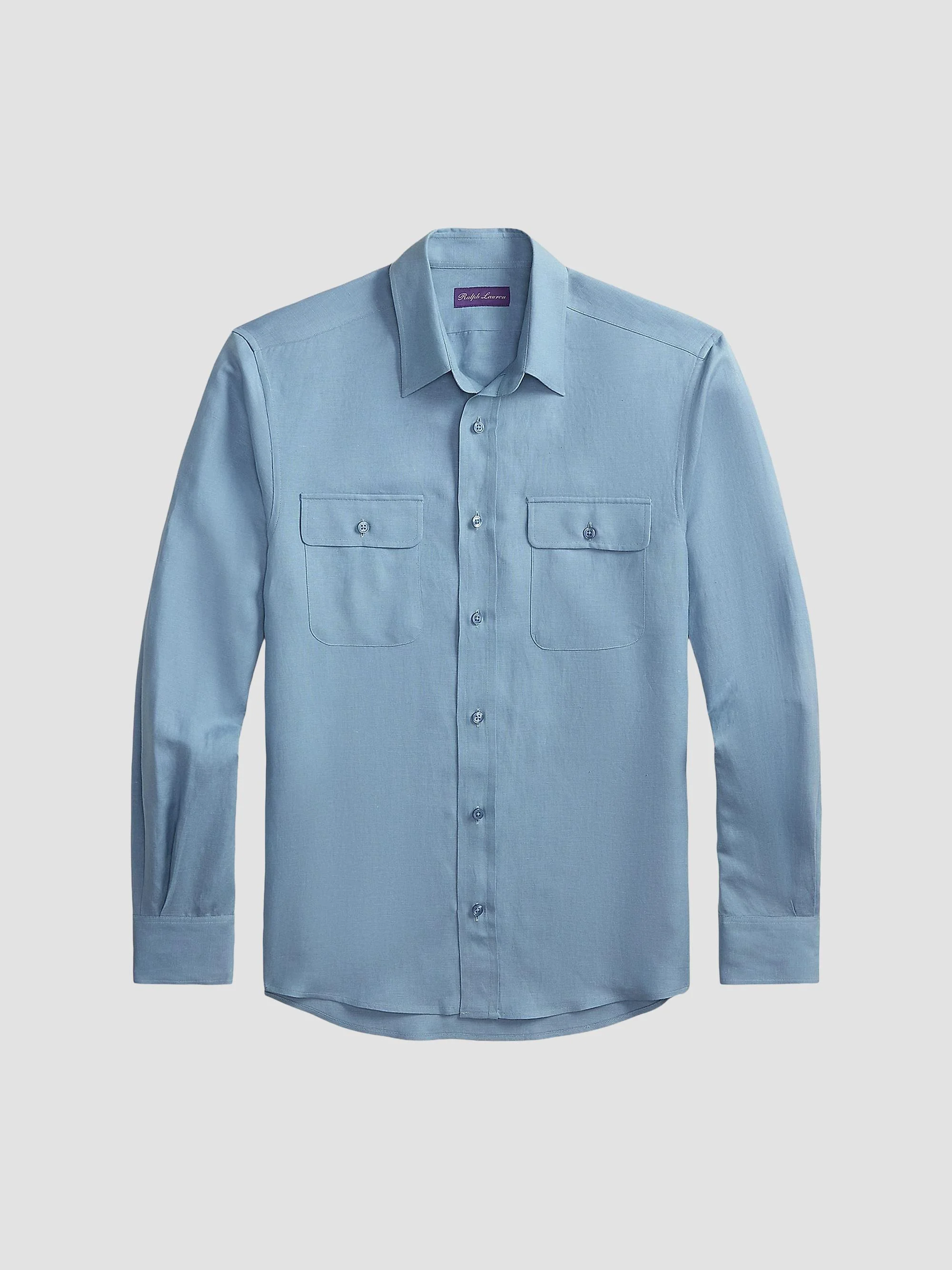 Men's Silk-Linen Button-Front Shirt - Winward Heather - 1