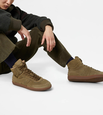 Tod's TOD'S TABS SNEAKERS HIGH-TOP IN SUEDE - GREEN outlook