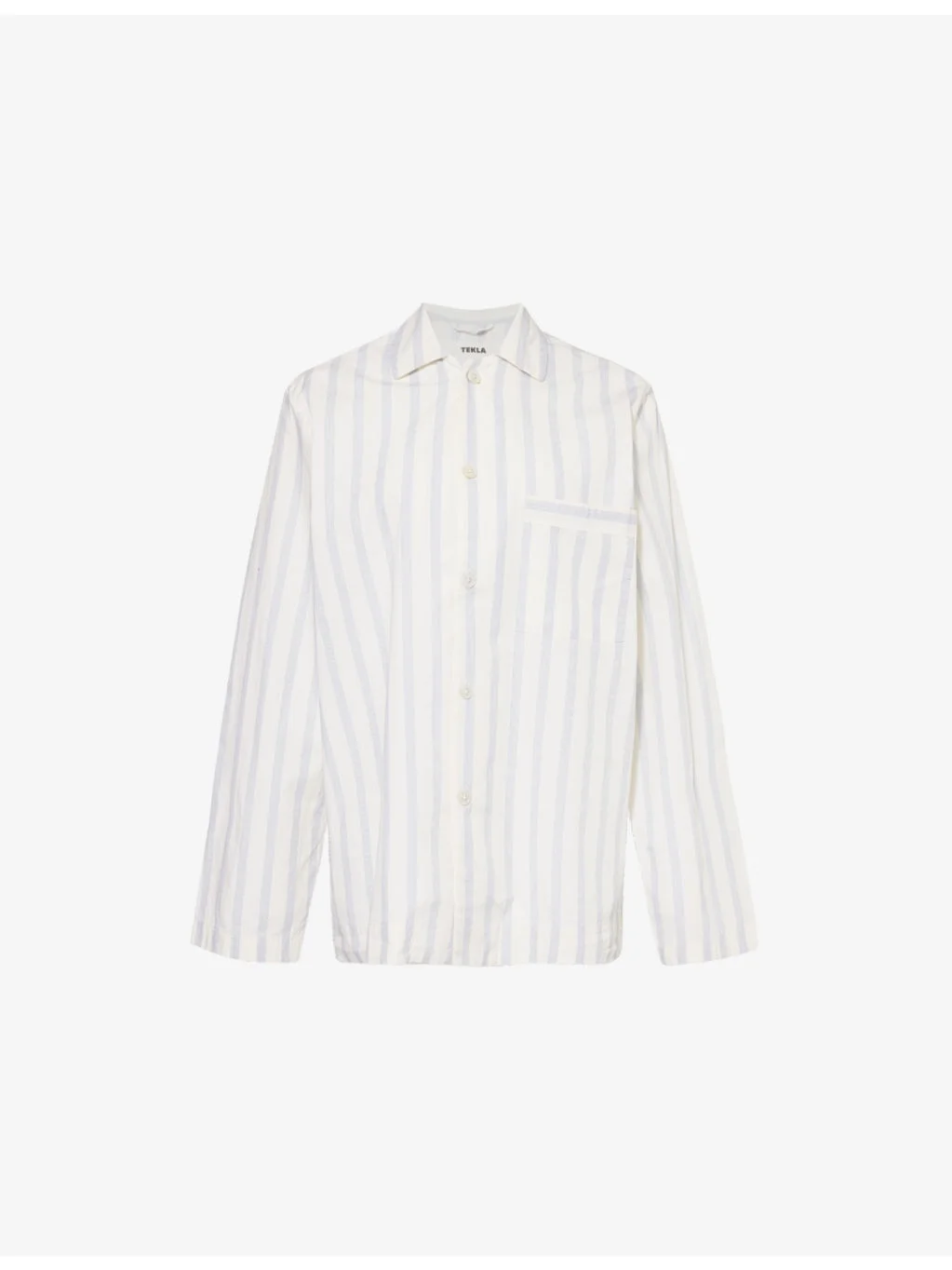 Patch-pocket cotton poplin pyjama shirt - 1