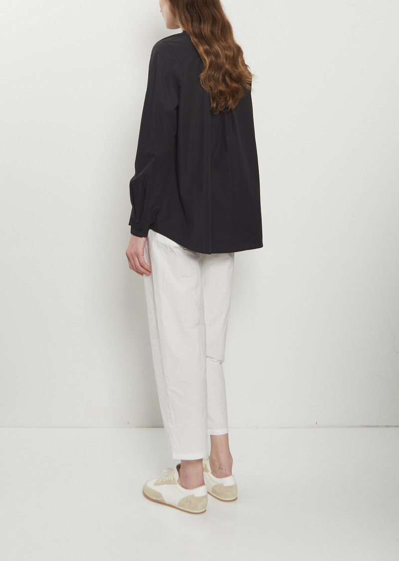 apuntob Mini Collar Cotton Shirt — Black outlook