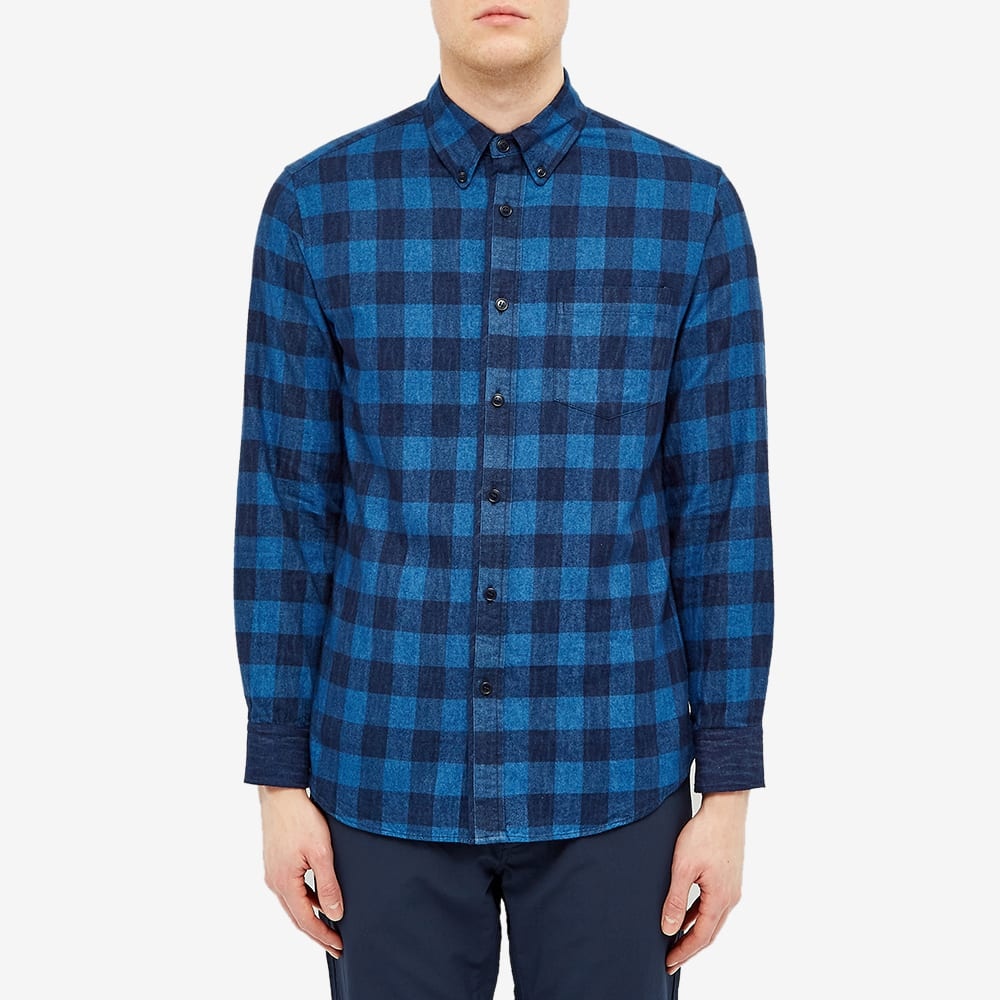 Blue Blue Japan Flannel Mura Bassen Check Shirt - 4