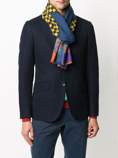 Etro Paisley contrast print scarf outlook