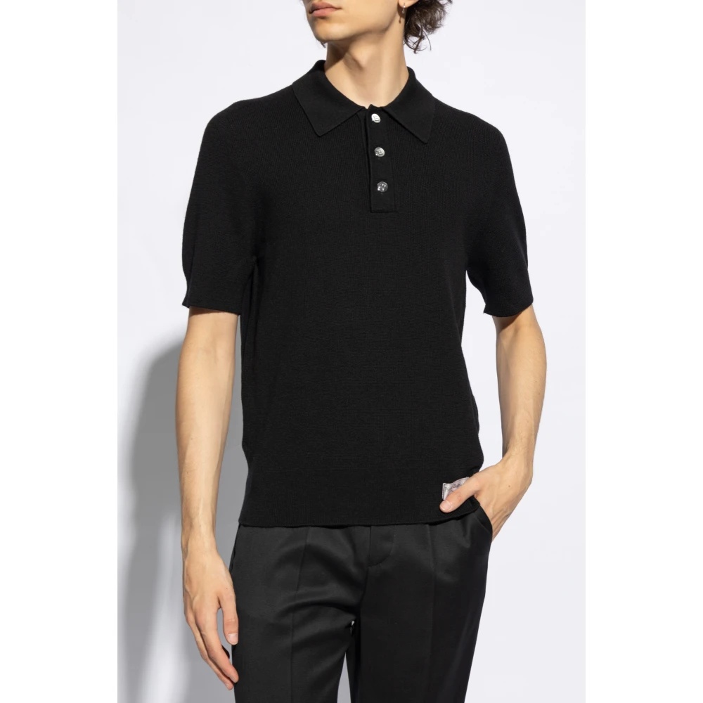 Tシャツ・カットソー BALMAIN FW24 MERINO WOOL POLO SHIRT (DH1GB066KE93_6AE) Monogrammed merino wool polo shirt navy navy - Men | BALMAIN