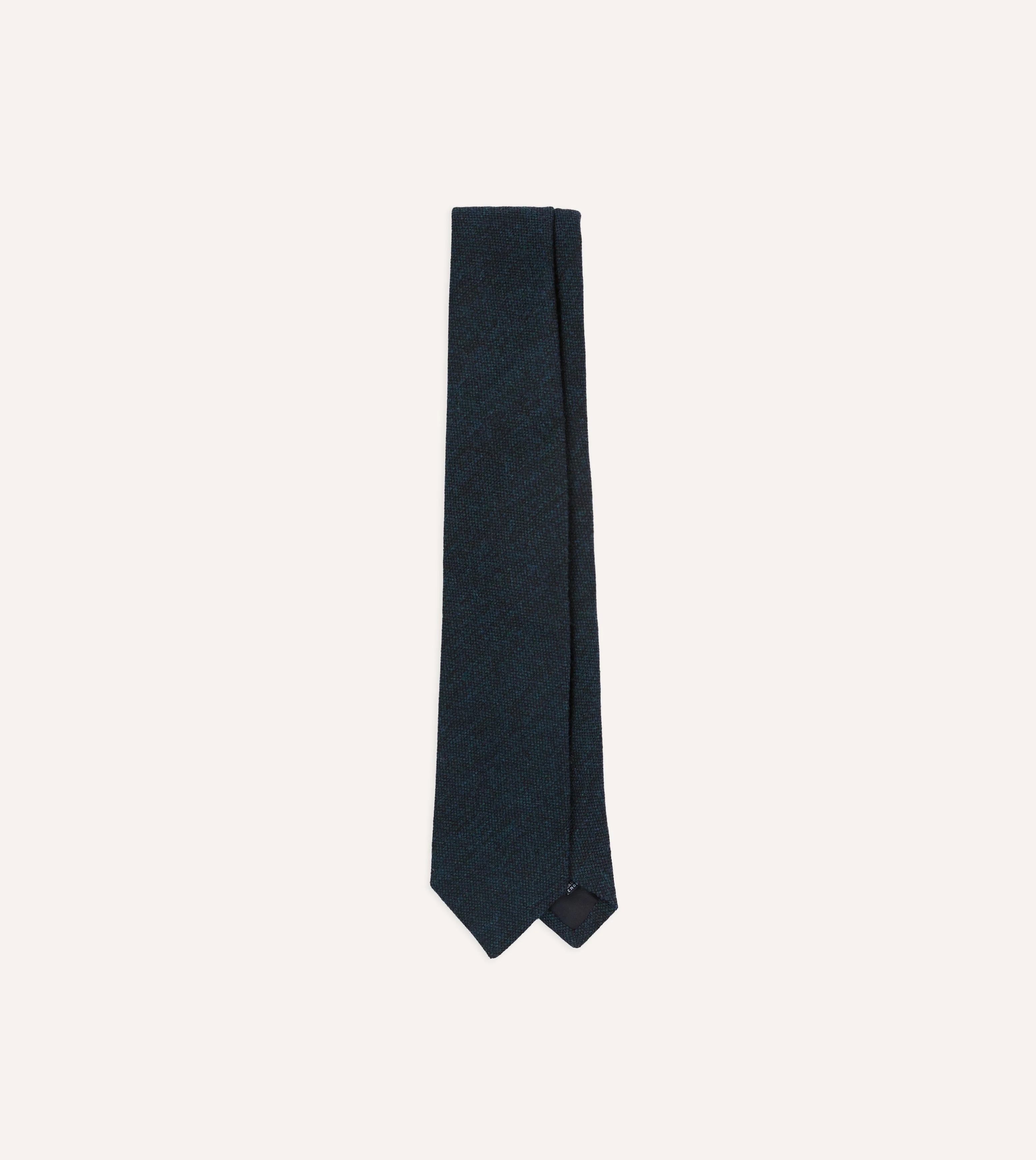 Navy Shetland Wool Tipped Tie - 1
