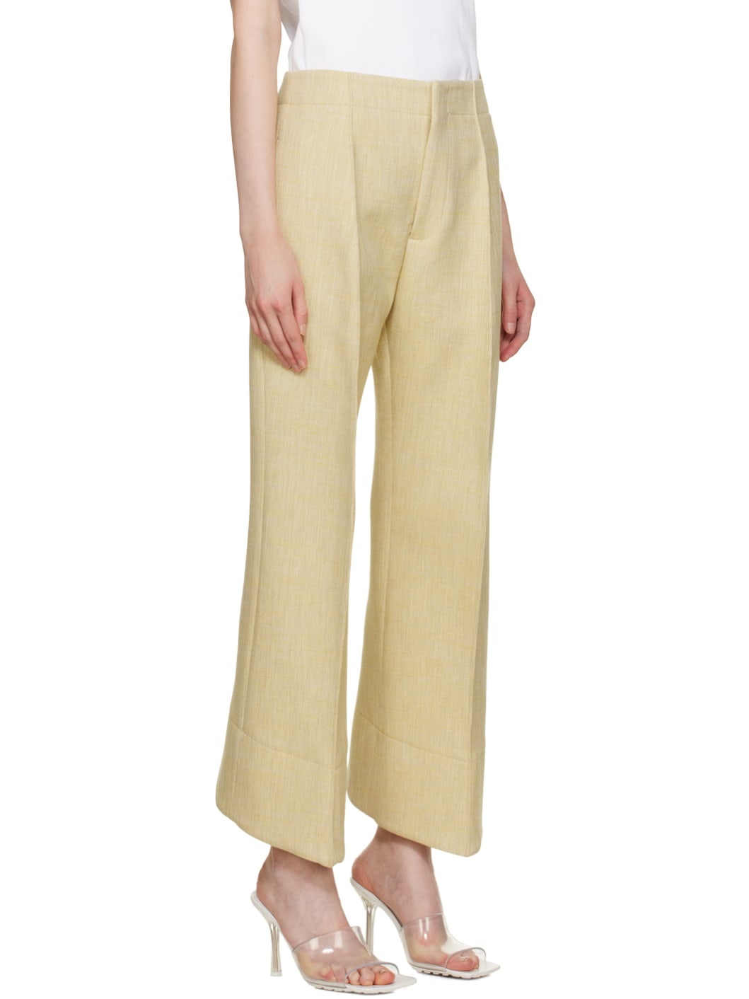 Beige Curved Trousers - 2