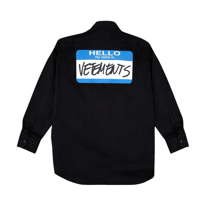 VETEMENTS Vetements My Name Is Shirt 'Black' outlook
