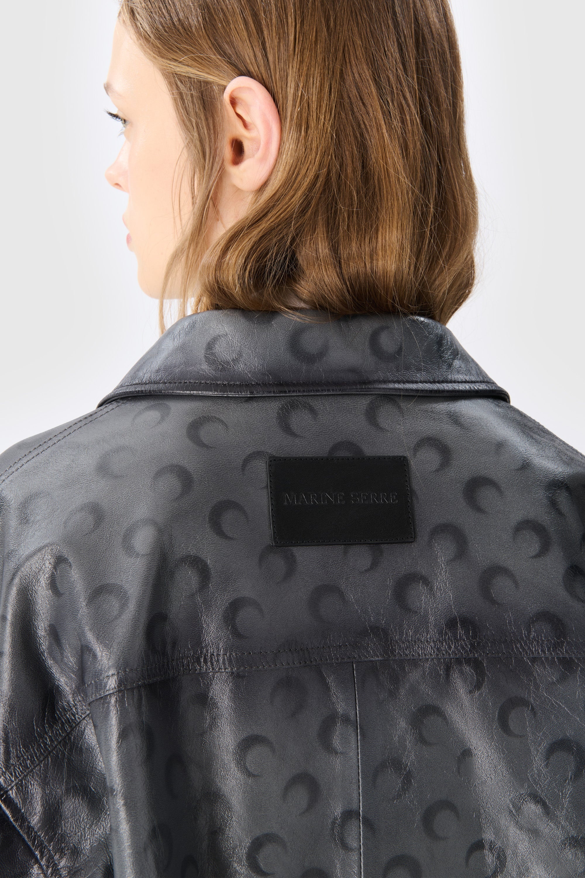 Moon Airbrushed Leather Overshirt - 3