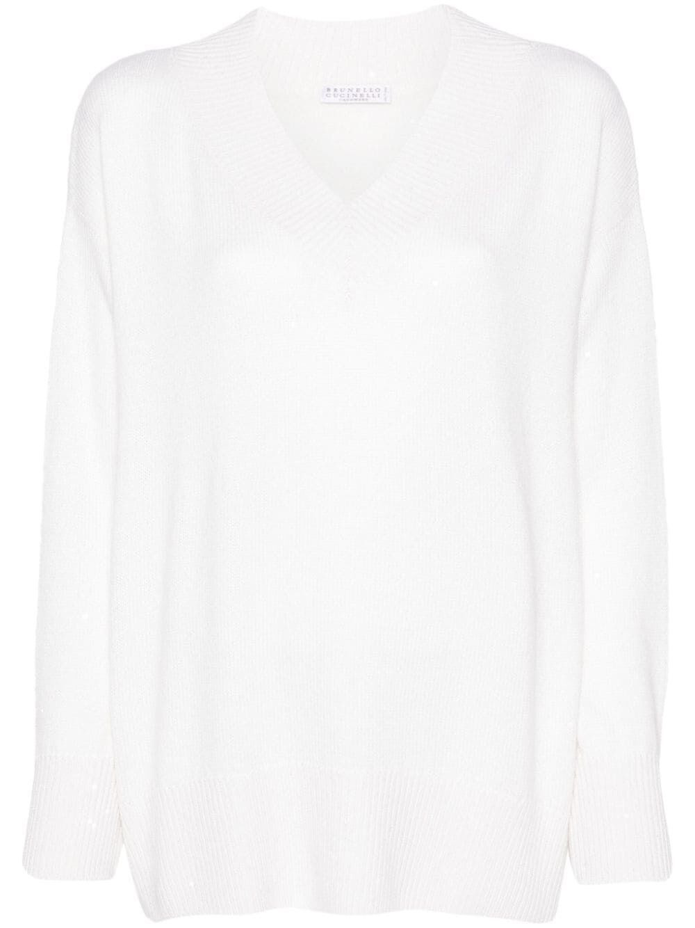 Long Sleeve V-Neck Sweater - 1