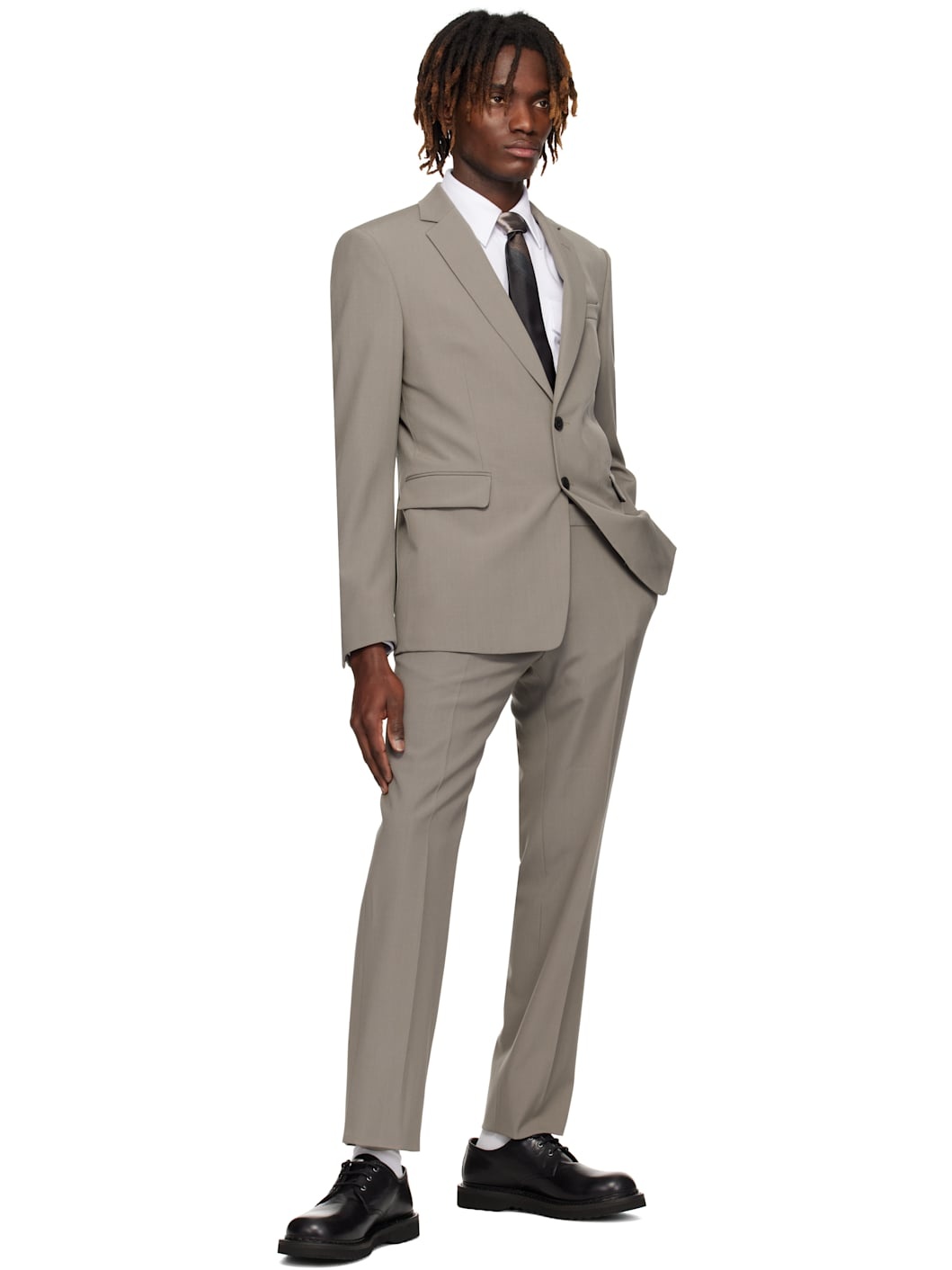 Gray Slim Fit Suit - 5