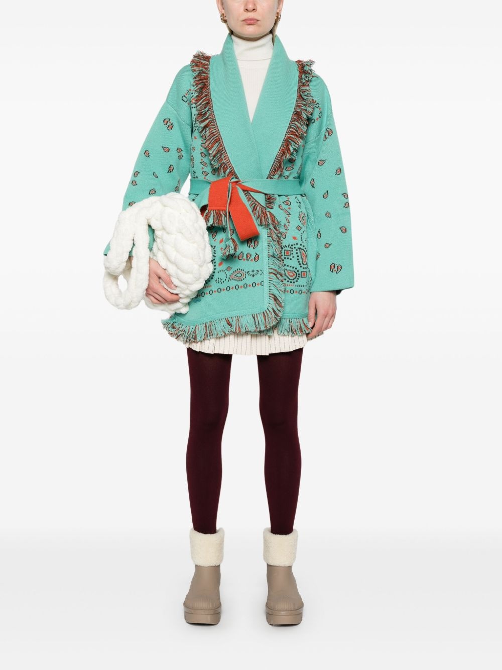 bandana-jacquard cardigan - 2