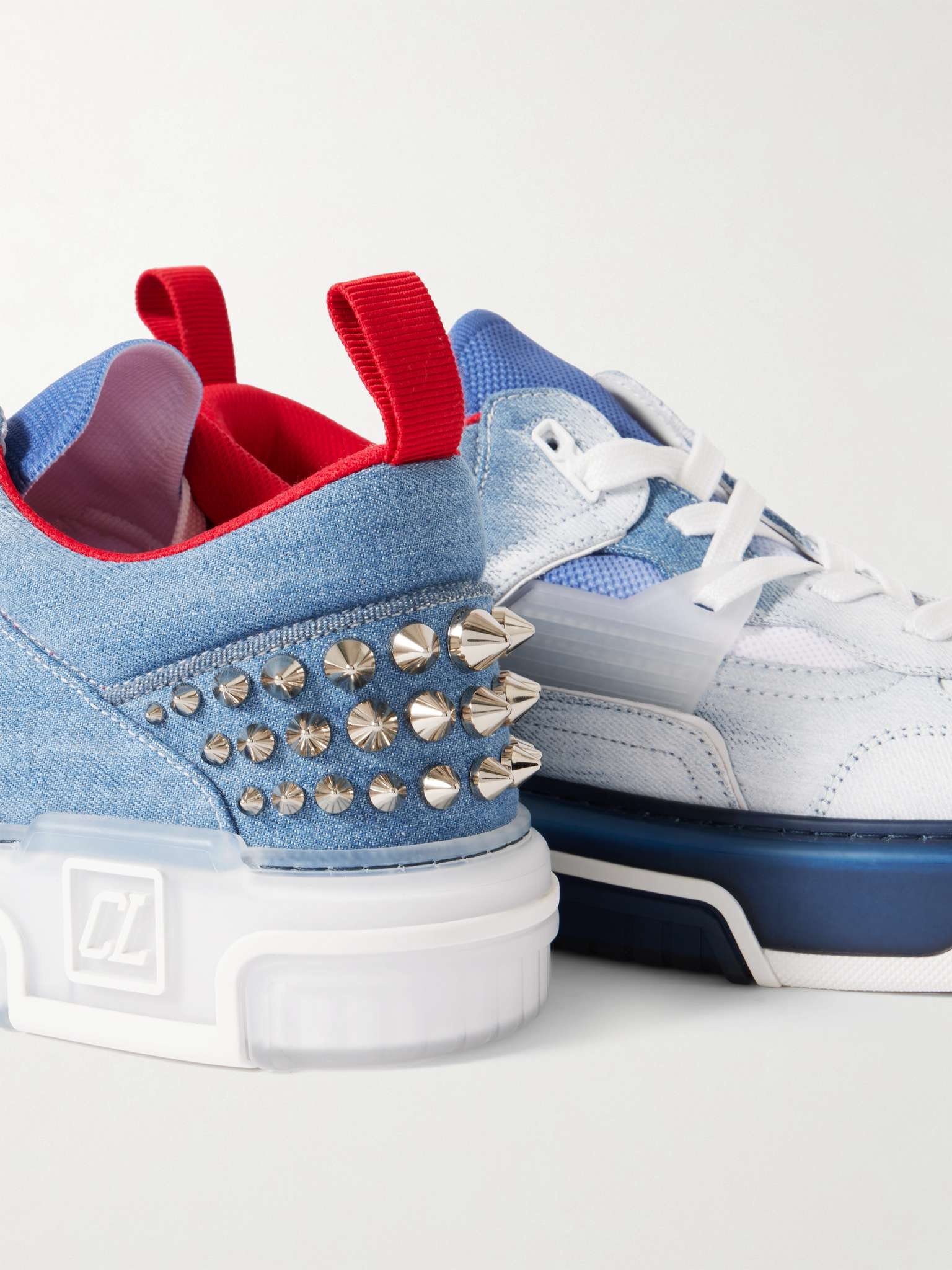 Astroloubi Spiked Dégradé Denim and Mesh Sneakers - 6