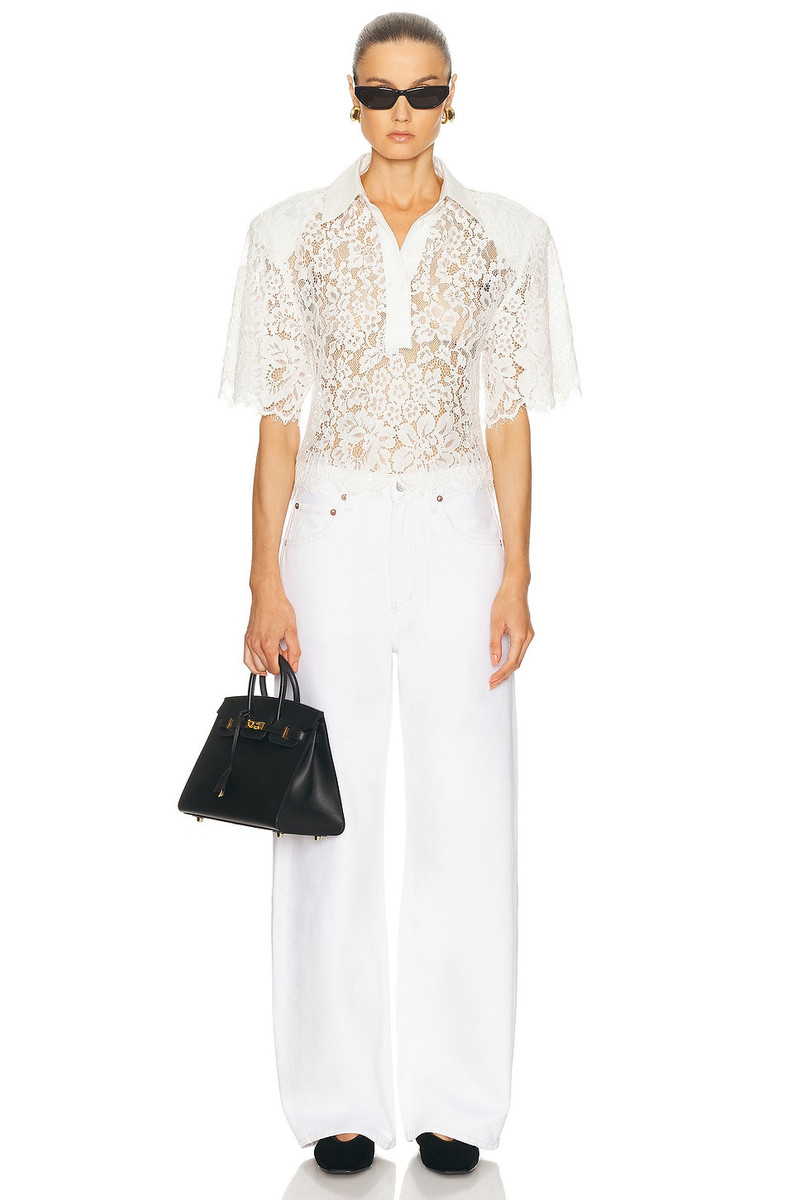 HELSA The Lace Shirt With Shoulder Pad outlook