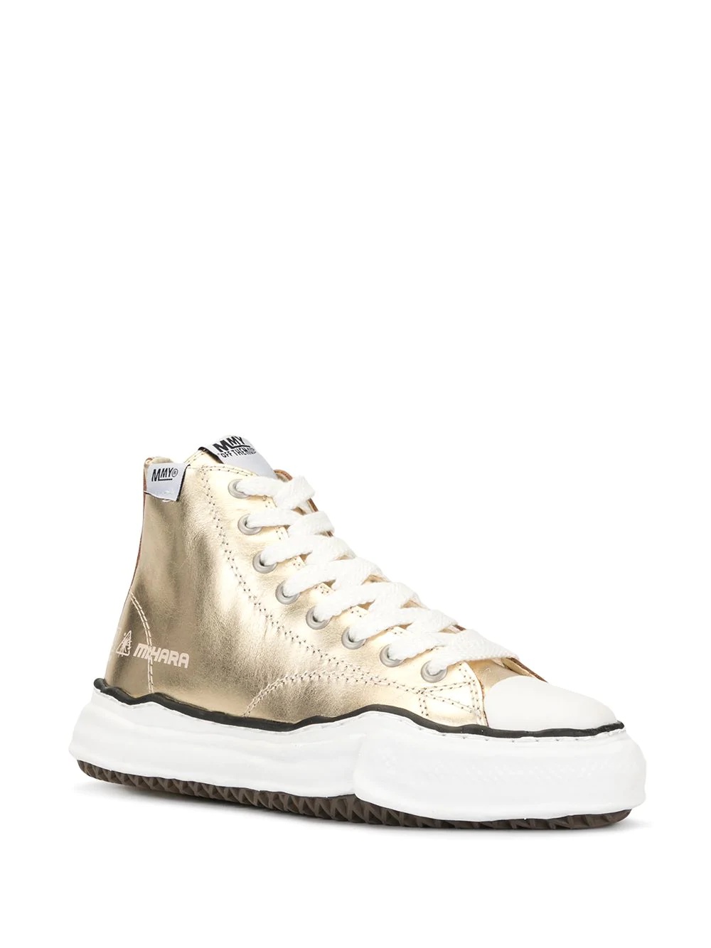 hi-top metallic sneakers - 2