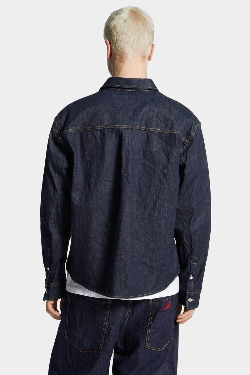 ICON BOXY DENIM SHIRT - 4