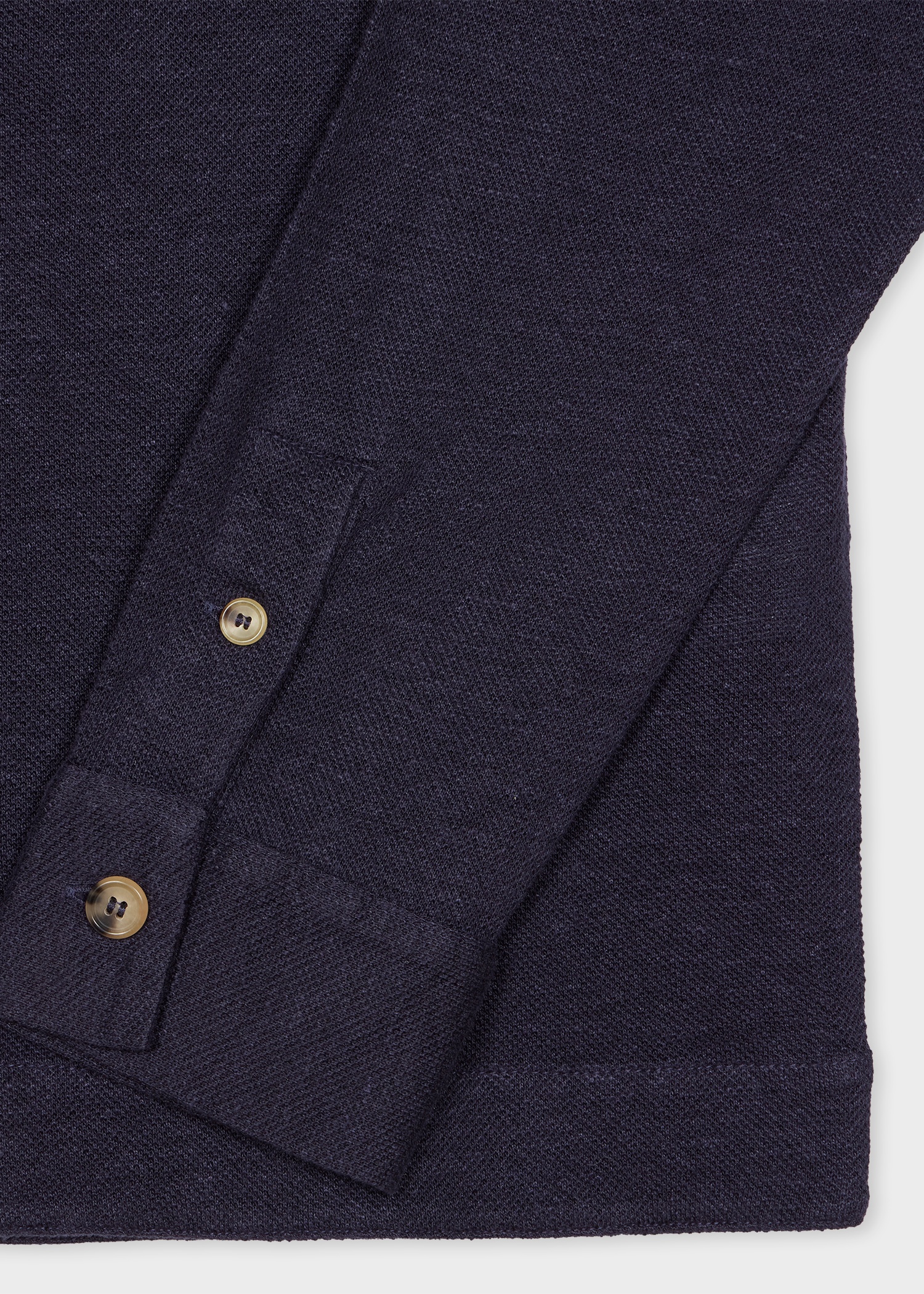 Navy Linen Piqué Shirt - 2