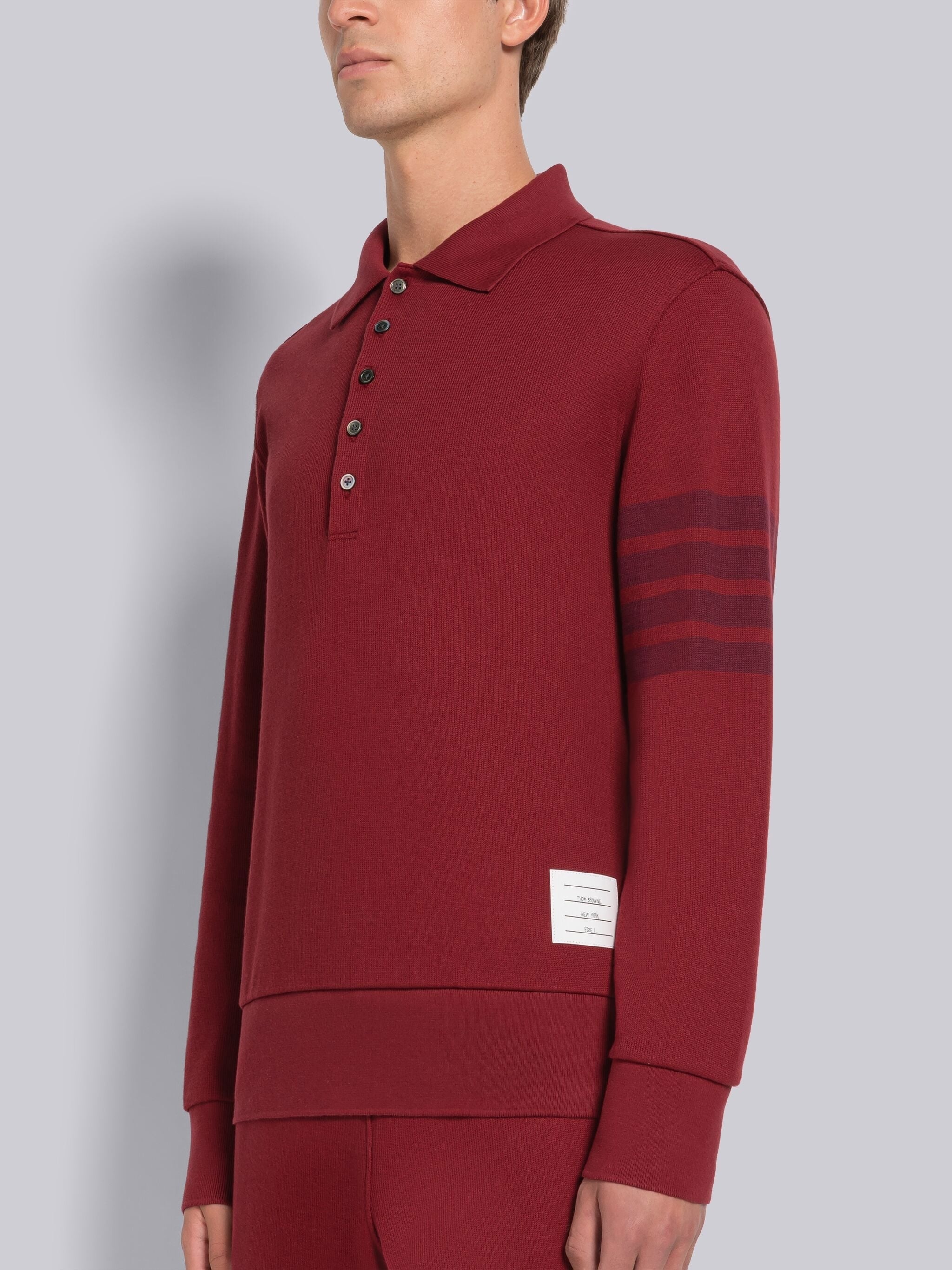 DOUBLE FACE KNIT 4-BAR LONG SLEEVE POLO - 2