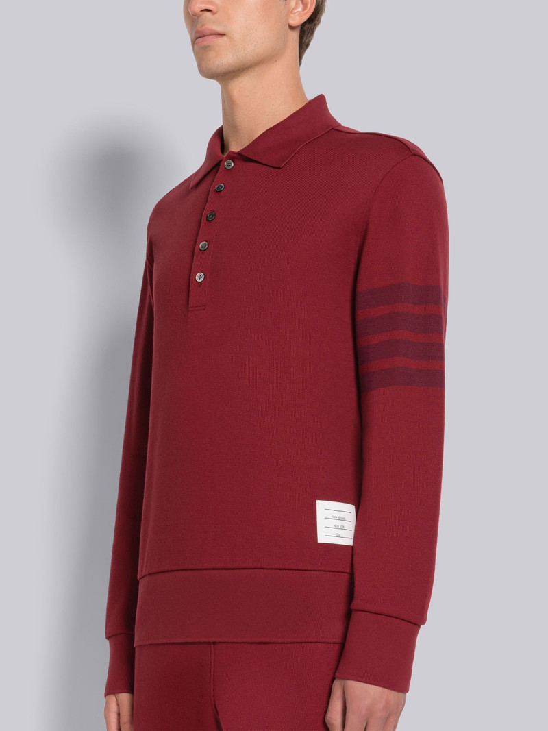 Thom Browne DOUBLE FACE KNIT 4-BAR LONG SLEEVE POLO outlook