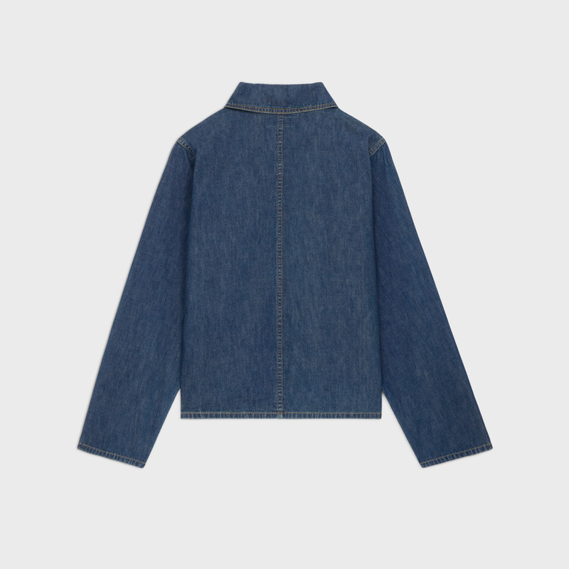 CELINE quater zip shirt in dark ocean wash denim outlook