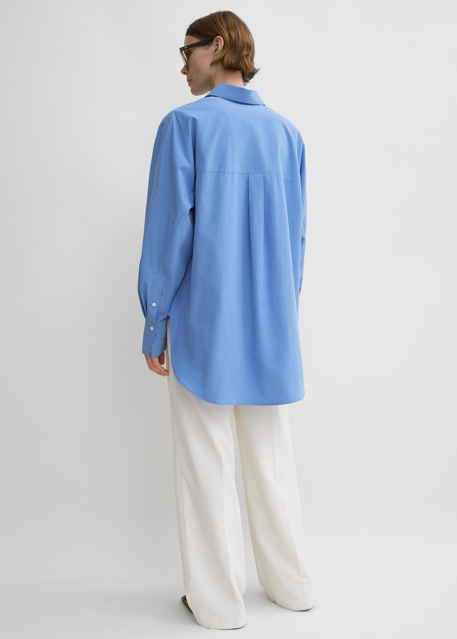 Kimono-sleeve poplin shirt cornflower - 5
